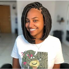 bob braids Braids Bob Style, Best Crochet Hair, Bob Box Braids Styles, Short Bob Braids, Box Braids Bob, Bob Braids Hairstyles, Short Box Braids Hairstyles, Short Box Braids, Bob Braids