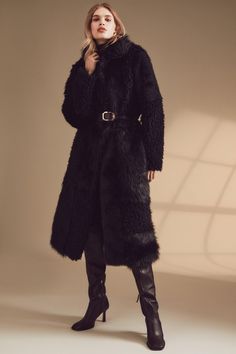 Patched Faux Fur Long Coat Faux Fur Long Coat, Fur Long Coat, Long Faux Fur Coat, Black Patch, Fur Coats Women, Fashion Female, Fur Coats, The Drama, Coat Design