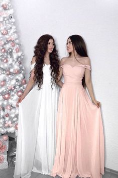 Pink Flowy Chiffon Dress For Banquet, Flowy Floor-length Prom Evening Dress, Pink Chiffon Dress With Sweep Train, Pink Floor-length Bridesmaid Dress With Sweep Train, Pink Chiffon Dress For Prom Banquet, Pink Bridesmaid Dress For Prom Season, Pink Chiffon Bridesmaid Dress For Banquet, Pink Evening Dress With Sweep Train For Homecoming, Homecoming Evening Dress With Sweep Train In Pink