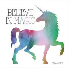 Believe in Magic Unicorn Poster Print by Susan Ball-VARPDXSB559 Image 1 Magic Candy, Unicorn Frame, Unicorn Quotes, Unicorn Poster, Kids Wall Decor, Magical Unicorn, Believe In Magic, Textured Artwork, Trendy Decor