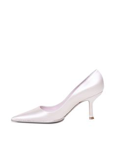 -Satin décolleté -Tapered tip -Heel: 5 cm -Made in Italy -Colour: Bridal white Elegant Satin Wedding Shoes For Spring, Spring Formal Satin Wedding Shoes, Feminine Satin Pointed Toe Heels, Formal White Satin Wedding Shoes, Elegant Fitted Wedding Shoes With Deep Heel Cup, Elegant White Satin Wedding Shoes, White Satin Wedding Shoes For Formal Occasions, Silk Heels For Formal Spring Occasions, Silk Heels For Spring Formal Occasions