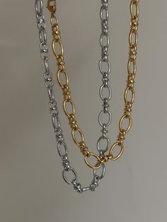 "Woven Oval Chain Necklace ✨ 18k Gold Plated Stainless Steel & Solid Stainless Steel- choose between silver or gold!  Approx. 16\" in length with an extender for adjustability  Made with love  Waterproof 🤍" Gold Oval Rolo Chain Necklace, Metal Figaro Chain Necklace, Silver Oval Cable Chain Necklace, Gold Chain Necklace With Tarnish Resistant Oval Pendant, Gold Oval Pendant Chain Necklace, Tarnish Resistant, Silver Oval Necklace With Cable Chain, Gold Chain Necklace With Oval Pendant, Tarnish Resistant, Tarnish Resistant Silver Chain Link Necklace, Silver Necklace With Chunky Oval Chain