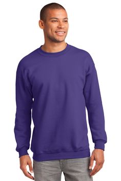 Shop Port & Company PC90 in Purple & get instant bulk discounts. This 50.00% Cotton, 50.00% Polyester Adult Sweatshirt is often used for Sublimation projects by our customers | Ships Fast | Award-Winning Customer Service. Big Guys, Gildan Sweatshirts, Raglan Shirts, Work Wear Women, Mens Essentials, Zip Sweatshirt, Vest Jacket, Crewneck Sweatshirt, Shirts Tops