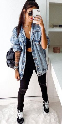 Look Grunge, Casual Fall Outfit, Jeans Fashion, Looks Chic, Look Book, Komplette Outfits, Edgy Outfits, Winter Fashion Outfits, Outfits Casuales