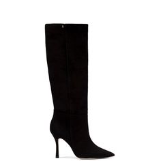 Kate Boot In Black Suede Chic Snip Toe Boots With Suede Lining, Chic Suede Snip Toe Boots, Pointed Toe Heeled Boots With Suede Lining, Fitted Boots With Suede Lining And Pointed Toe, Winter Suede Heeled Boots With Snip Toe, Chic Snip Toe Heeled Boots For Winter, Fitted Suede Heeled Boots With Snip Toe, Elegant Suede Heeled Boots With Snip Toe, Chic Winter Heeled Boots With Snip Toe