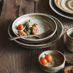 White and Brown Spiral Glazed Rustic Dinnerware Set - - Swallow Design, Dinnerware Sets Rustic, Stoneware Dinner Sets, Rustic Dinnerware, Ceramic Dinner Set, Japanese Dining, Glaze Pottery, Food Plate, Ceramic Dinnerware Set