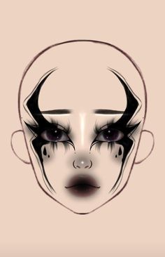 Halloween Sketchbook, Goth Eye Makeup, Creepy Makeup, Funky Makeup, Punk Makeup, Makeup Drawing, Halloween Makeup Pretty, Makeup Face Charts