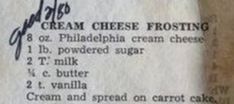 an old recipe for cream cheese frosting