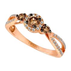 Grand Sample Sale Ring featuring Chocolate Diamonds® , Vanilla Diamonds® set in 14K Strawberry Gold® Freeport Illinois, Chocolate Diamond Ring, Levian Jewelry, Diamond Fashion Jewelry, Argyle Diamonds, Chocolate Diamonds, Le Vian, Best Engagement Rings, Brown Diamond