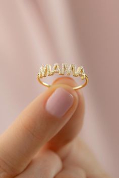 10k 14k 18k Solid Gold Diamond Mama Ring, Handmade Mother Ring for Mom, New Mom Ring Mother's Day Gift Jewelry, Dainty Gold Mother Stacking RingMother's Day Gift Collection Products are perfect choice for a Christmas, Mother’s Day, birthday, wedding, anniversary, gift. It’s a good way to show appreciation to your mom, wife, or grandmother Also, a special treat just for yourself.  FEATURES• Made to order• Solid Gold (real gold, not gold plated or gold filled material)• Gold Karat: 10K (417) - 14K Personalized 14k Gold Rings Fine Jewelry, Personalized 14k Gold Fine Rings, Yellow Gold Jewelry With Prong Setting For Mother's Day, Personalized 14k Yellow Gold Diamond Ring, Diamond Ring For Anniversary On Mother's Day, Diamond Ring For Anniversary And Mother's Day, Personalized Diamond Stackable Rings For Anniversary, Promise Birthstone Ring For Mother's Day, Personalized Diamond Stackable Rings For Wedding