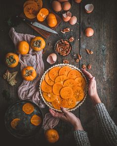 Persimmon Tart with Pecan Frangipane - Marissa Makes Pecan Frangipane, Persimmon Tart, Persimmon Pie, Pecan Flour, Frangipane Tart, Tart Shells, Tart Pan, Pie Tart, Pie Dough