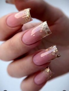 Gold Ombre Nails Glitter, Wedding Nails Elegant, Ombre Wedding Nails, Sophisticated Manicure, Red Ombre Nails, Nails Elegant, Makeup Nails Designs, Bridal Nail Art, Ombre Wedding