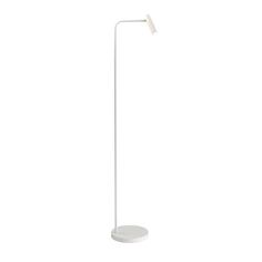 a white floor lamp on a white background with the light turned off and dimming