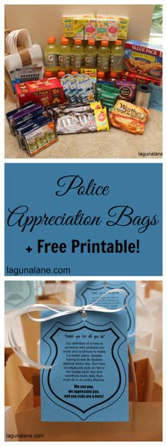 an image of police appreciation bags and free printables