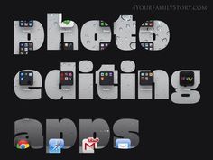 the text is made up of several different types of app icons, including an iphone