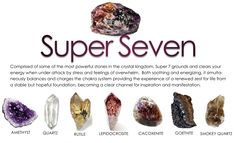 Crystals And Their Properties, Super Seven Crystal Meaning, Super 7 Crystal Meaning, Strongest Crystals, Energy Stones Crystal Healing, Super 7 Crystal, Most Powerful Crystals, Super Seven Crystal