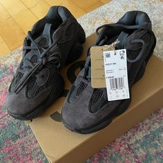 Black 500 Yeezy Shoes. Size 7. Brand New. Orange Basketball Shoes, Adidas Nmd R1 Black, White Athletic Shoes, Soccer Cleats Adidas, Turf Shoes, Black Basketball Shoes, Adidas Shoes Mens, Baseball Shoes, Yeezy 500