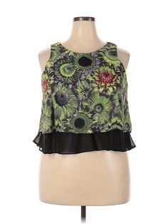 Xhilaration Sleeveless Blouse Size: 2X-Large Tops - used. 100% POLYESTER | Xhilaration Sleeveless Blouse: Green Tops - Size 2X-Large Green Sleeveless Blouse, Green Tops, Handbags For Women, Sleeveless Blouse, Peplum Top, Sleeveless Top, Women Handbags, Womens Tops, Handbags