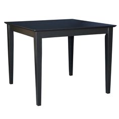 a black table on a white background with no one around it and the top off