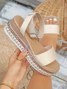 Ankle Strap Wedges, Faux Leather Heels, Cute Sandals, Platform Wedge Sandals, Comfortable Sandals, Pretty Shoes