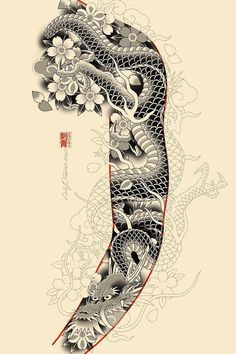 Traditional Japanese Tattoo Sleeve, Voll Arm-tattoos, Dragon Tattoo Arm, Tattoo Japanese Style, Dragon Sleeve, Dragon Tattoo Art, Japanese Dragon Tattoo, Dragon Sleeve Tattoos, Full Sleeve Tattoo Design