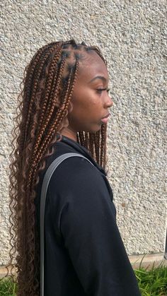 Bohemian Knotless Braids With Blonde, Goodness Braids, Bohemian Knotless Braids With Color, Boho Knotless Braids With Color, Bohemian Knotless Braids, Bohemian Knotless, Big Box Braids