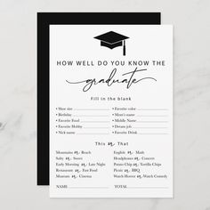 a graduation party game card with the words how well do you know the graduate?