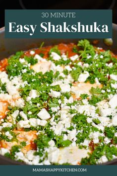 Shakshuka in a pan. Easy Shakshuka Recipe, Easy Shakshuka, Shakshuka Recipe, Shakshuka Recipes, Another Country, Recipes To Make, Vegetarian Cooking