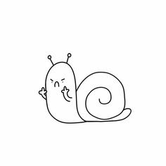 a snail with its eyes closed sitting on top of it's back and smiling