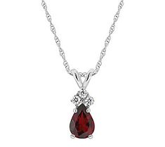 Radiance is the eye-catching element of this garnet pendant that combines rich gemstone color with a dash of dazzle from diamond accents. Garnet Pendant, Other Outfits, Gemstone Colors, Garnet, Silver Necklace, Jewelry Necklaces, Chain, Gemstones, Pendant