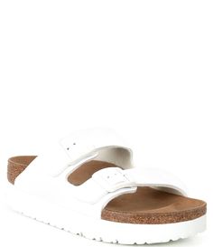 Shop for Birkenstock Women's Arizona Platform Flex Double Buckle Sandals at Dillard's. Visit Dillard's to find clothing, accessories, shoes, cosmetics & more. The Style of Your Life. White Synthetic Double Strap Footbed Sandals, White Double Strap Footbed Sandals, Comfortable White Synthetic Footbed Sandals, Comfortable White Sandals With Cork-bed Midsoles, Comfortable White Slides With Cork-bed Midsoles, Comfortable White Leather Footbed Sandals, White Leather Footbed Sandals, White Double Strap Sandals With Cork-bed Midsoles, Comfortable White Double Strap Sandals