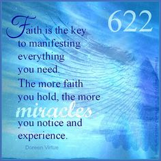 a blue background with the words, faith is the key to manefising everything you need