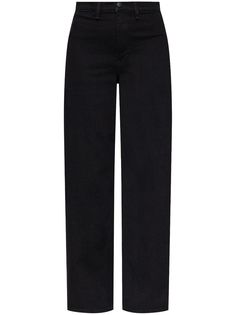 black cotton blend denim front button and zip fastening high-rise belt loops classic five pockets wide leg Wardrobe Edit, Yoko London, Boots Fall, Exclusive Fashion, Wide Leg Denim, Ski Wear, Ballet Flat Shoes, Jeans Black, Lady Dior