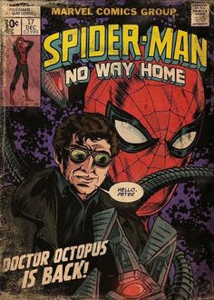 the cover to spider - man no way home, featuring an image of a man with glasses