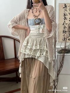 Howls Bedroom, Cowboy Fits, Fairy Core Outfits, Peony Aesthetic, Fashion Kawaii, Street Outfits, Hippie Fashion, Girl Fashion Style, Aesthetic Streetwear