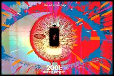 an eye is shown with the words 2000 in it's center and colorful background