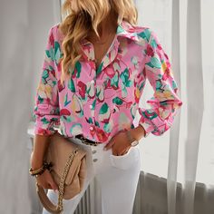 Product Name: Women's Blouse Spring Artist Print Pink Shirt Item NO.: zico_1370 Weight: 0.2 kg = 0.4409 lb = 7.0548 oz Category: Clothing> Women> Shirts/Blouse Creation Time: 2023-02-08 Long Sleeve Summer Shirts, Pick Outfits, Casual Blouse Shirts, Print Pink, Women Shirts Blouse, Pink Shirt, Fit Style, Ladies Tops Fashion, Casual Shirt