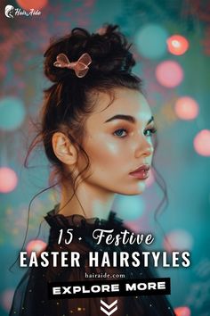 Easter Hairstyles Updo Easter Egg Hairstyle, Festive Hairstyles, High Pigtails, Brown Wavy Hair, Lace Braids, Ribbon Braids, Blonde Wavy Hair, Bubble Ponytail, Hairstyles Updo