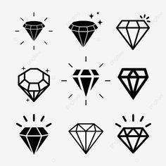 the different types of diamonds in black and white