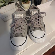 Nwot Converse All Star Size 9 Gray And White Classic Low Top Sneakers. All Star Converse Gray, Low Top Sneakers, Converse Chuck Taylor All Star, Womens Converse, Converse All Star, Chuck Taylor All Star, Converse Chuck, Converse Shoes, Chuck Taylor