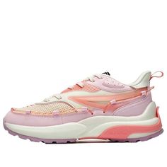 (WMNS) Fila Fusion T12W135210FSP (SNKR/Low Top/Women's/Non-Slip/Dad Shoes/Thick Sole/Wear-resistant/Shock-absorbing) Casual Pink Running Shoes With Translucent Outsole, Pink Spring Sneakers With Rubber Sole, Pink Breathable Sneakers For Spring, Spring Synthetic Running Shoes, Pink Sneakers For Light Sports In Spring, Pink Flat Sneakers For Spring, Trendy Pink Running Shoes, Pink Summer Sneakers With Rubber Sole, Pink Flat Sneakers With Laces