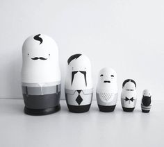 a group of nesting dolls sitting next to each other