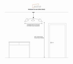 the diagram shows an open space with two doors