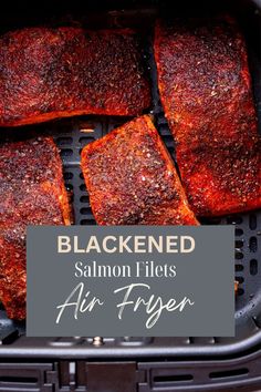 Blackened Salmon Homemade Blackened Seasoning, Salmon In The Air Fryer, Fried Salmon Recipes, Salmon In Air Fryer, Blackened Salmon Recipes, Air Fryer Fish Recipes, Blacken Fish, Salmon Filets, Cajun Salmon