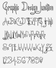 some type of font that is in the style of calligraphy, with different letters and numbers