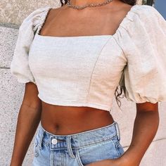 Cutest Puff Sleeve Crop Top! Unfortunately It’s Too Small For Me. Nwt Crop Top With Puff Sleeves, Top With Puff Sleeves, Crop Tops Online, Puff Sleeve Crop Top, Red Boho, Long Sleeve Floral Top, Small Crop Tops, Long Sleeve Plaid Shirt, Flowy Blouse