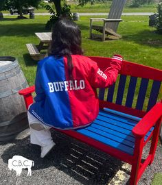 Get ready to score big in style with our BUFFALO Two Tone Varsity Bomber Jacket! This jacket features a unique red and blue design inspired by classic varsity jackets, perfect for showing off your love for Buffalo. Varsity Bomber Jacket Snap Button Closure 100 Polyester Order True to Size Red And Blue Design, Varsity Jackets, Family Set, Blue Design, Baby Birthday, Holiday Collection, Snap Button, Varsity Jacket, Buffalo