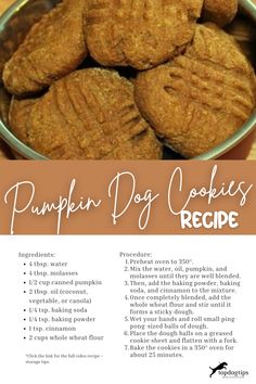 Pumpkin Dog Cookies: The Ultimate DIY Treat! Dog Pumpkin Cookies, Dog Treats With Pumpkin Puree, Dog Cookies Recipe Pumpkin, Pumpkin Cookies For Dogs, Pumpkin Dog Cookies, Dog Cookies Recipe, Peanut Butter Pumpkin Dog Treats, Dog Treats Homemade Pumpkin, Pumpkin Dog Biscuits