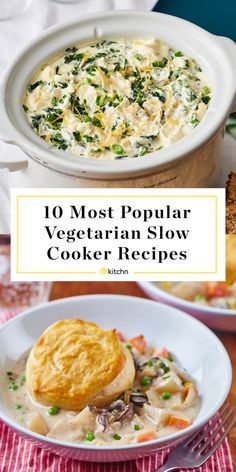 the top 10 most popular vegetarian slow cooker recipes for soups and stews