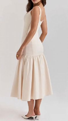 Feminine A-line Midi Dress With Ruffle Hem, Beige A-line Dress With Ruffle Hem, Chic Dresses With Ruffle Hem And Straight Neckline, Chic Dress With Ruffle Hem And Straight Neckline, Elegant Midi Dress With Ruffle Hem And Fitted Bodice, Bridesmaid Midi Dress With Ruffles, Sleeveless Midi Bridesmaid Dress With Ruffle Hem, Bridesmaid Sleeveless Midi Dress With Ruffle Hem, Bridesmaid Midi Dress With Ruffle Hem And Sleeveless Design